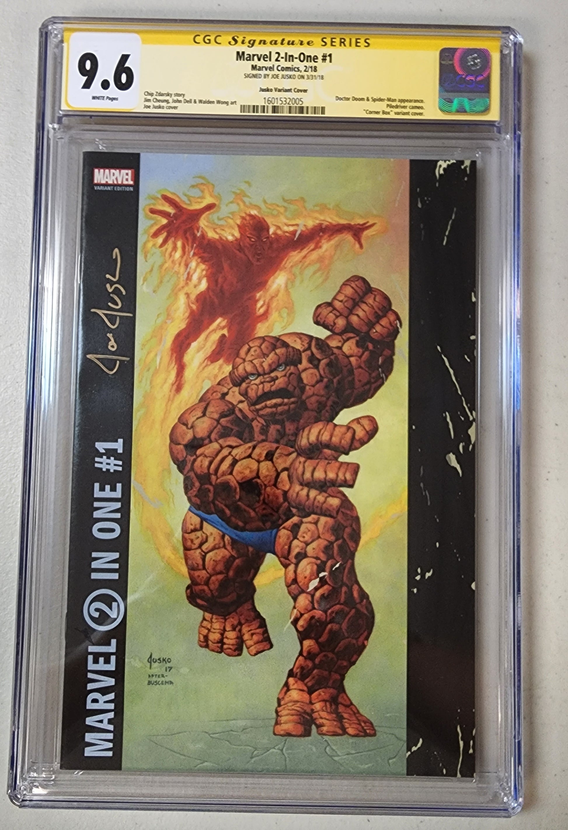 9.6 CGC MARVEL 2-IN-ONE #1 VARIANT SIGNED BY JOE JUSKO [1601532005] comic MARVEL COMICS   