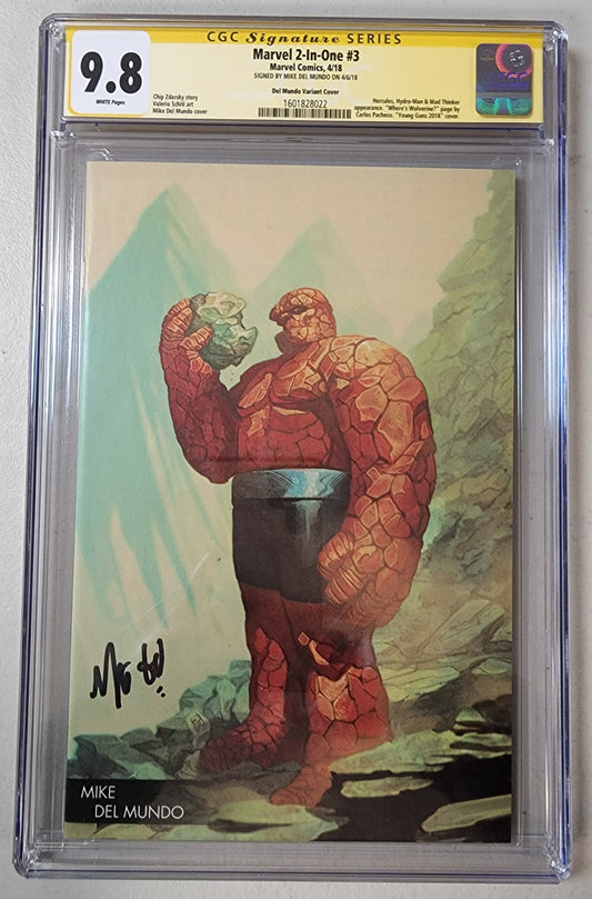 9.8 CGC MARVEL 2-IN-ONE #3 VARIANT SIGNED BY MIKE DEL MUNDO [1601828022]