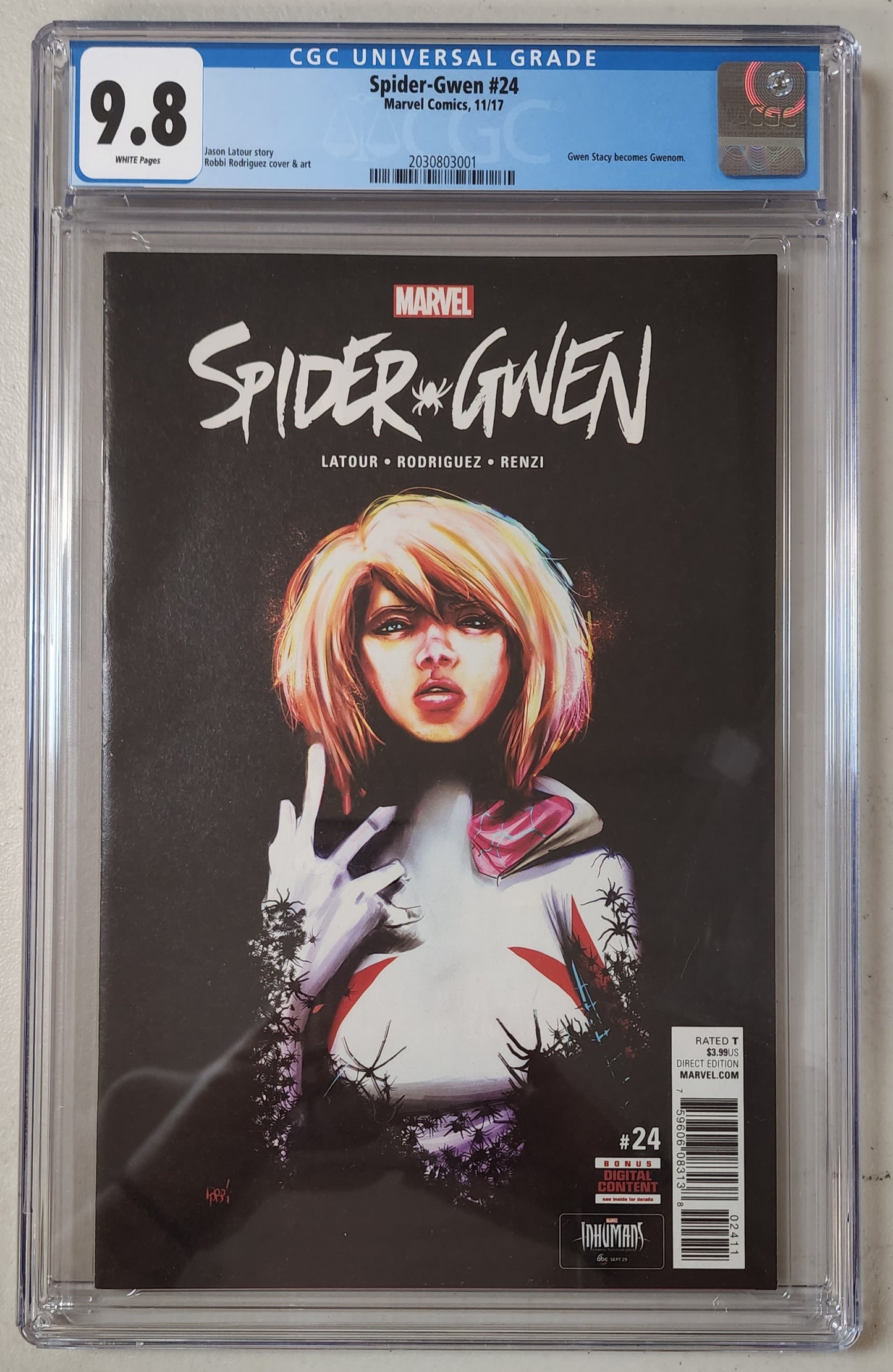 9.8 CGC Spider-Gwen #24 1st Print (Gwen Stacy becomes Gwenom) 2017 [2030803001]
