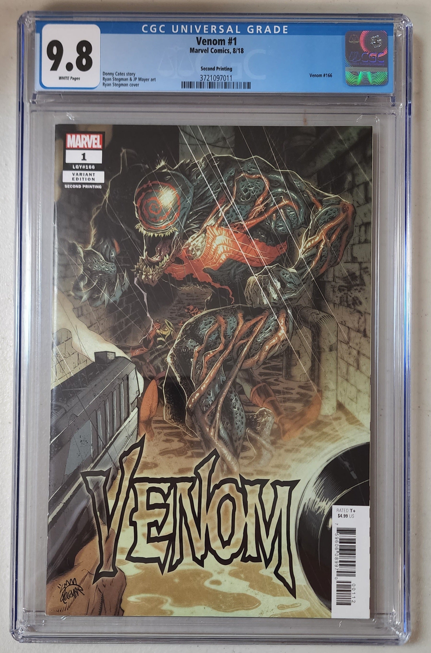 9.8 CGC VENOM #1 2ND PRINT VARIANT 2018 [3721097011] Venom CGC   