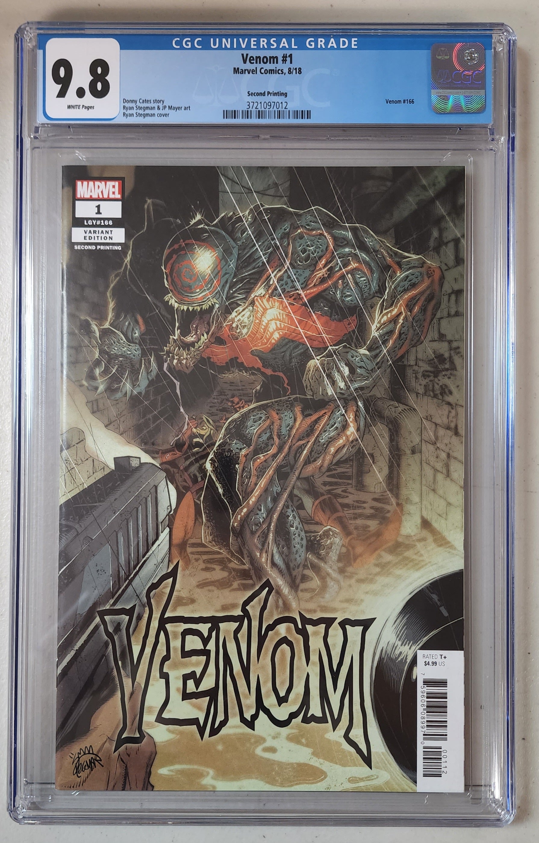 9.8 CGC VENOM #1 2ND PRINT VARIANT 2018 [3721097012] Venom CGC   