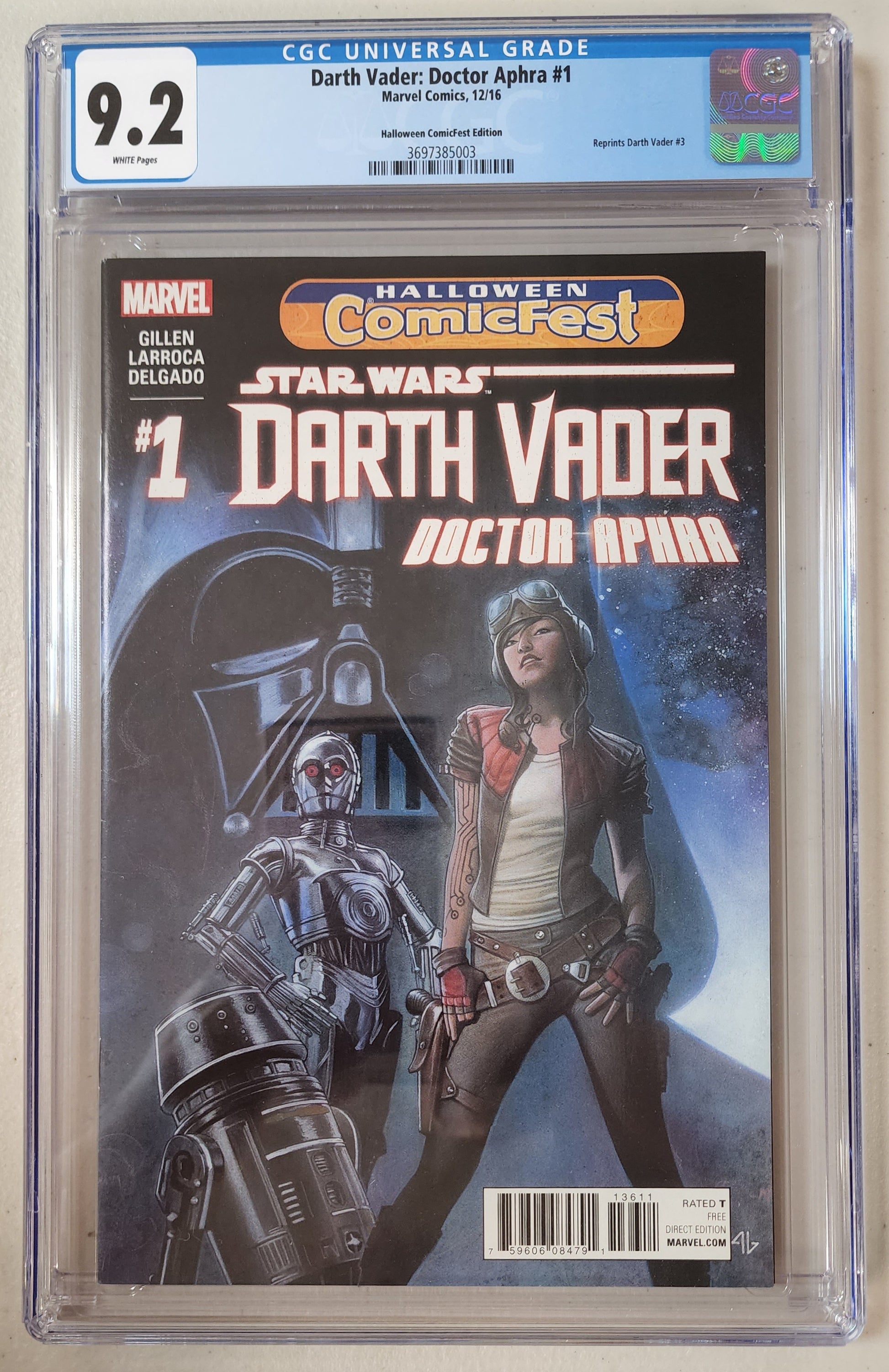 9.2 CGC Darth Vader Doctor Aphra #1 HCF Halloween ComicFest (1st App Doctor Aphra Darth Vader #3 Reprint) 2016 [367385003] CGC CGC   