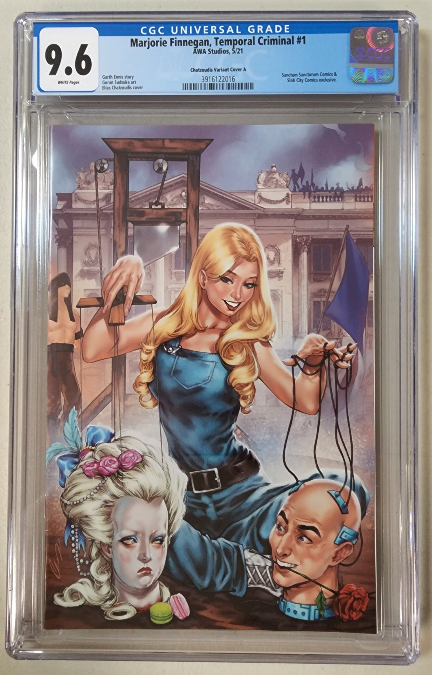 9.6 CGC MARJORIE FINNEGAN TEMPORAL CRIMINAL #1 CHATZOUDIS A VARIANT [3916122014] comic AWA STUDIOS   