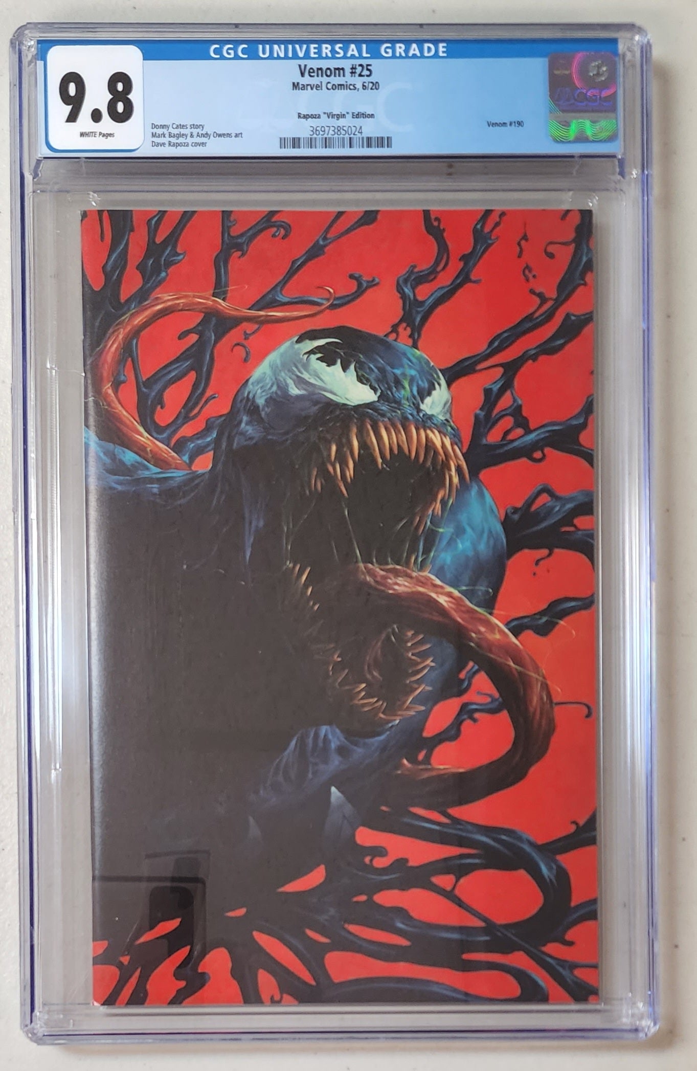 9.8 CGC Venom #25 Rapoza 1:200 Virgin Variant 2020 [3697385024] Venom CGC   