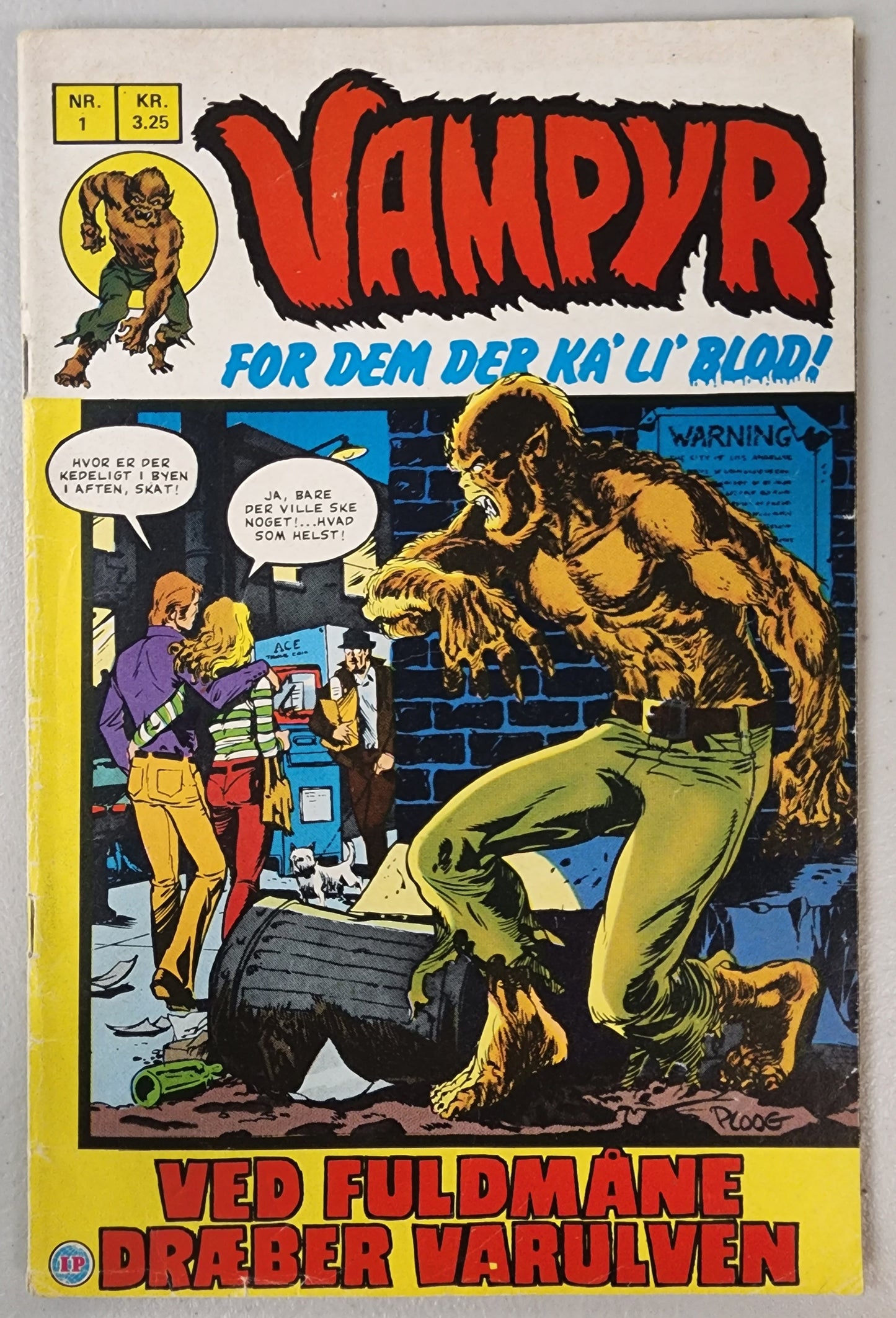 VAMPYR #1 (1ST APP WEREWOLF BY NIGHT.  1ST GHOST RIDER) DANISH EDITION 1972