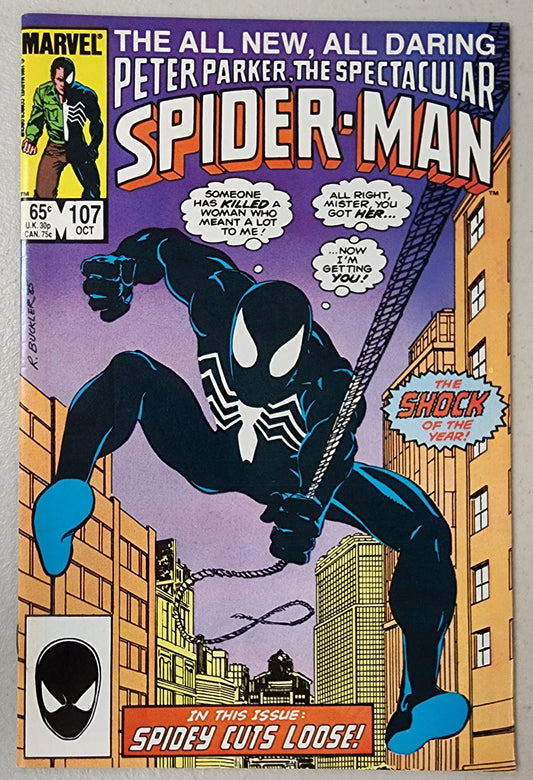 PETER PARKER SPECTACULAR SPIDER-MAN #107 (1ST APP SIN-EATER) 1985 Sppider-Man MARVEL COMICS   