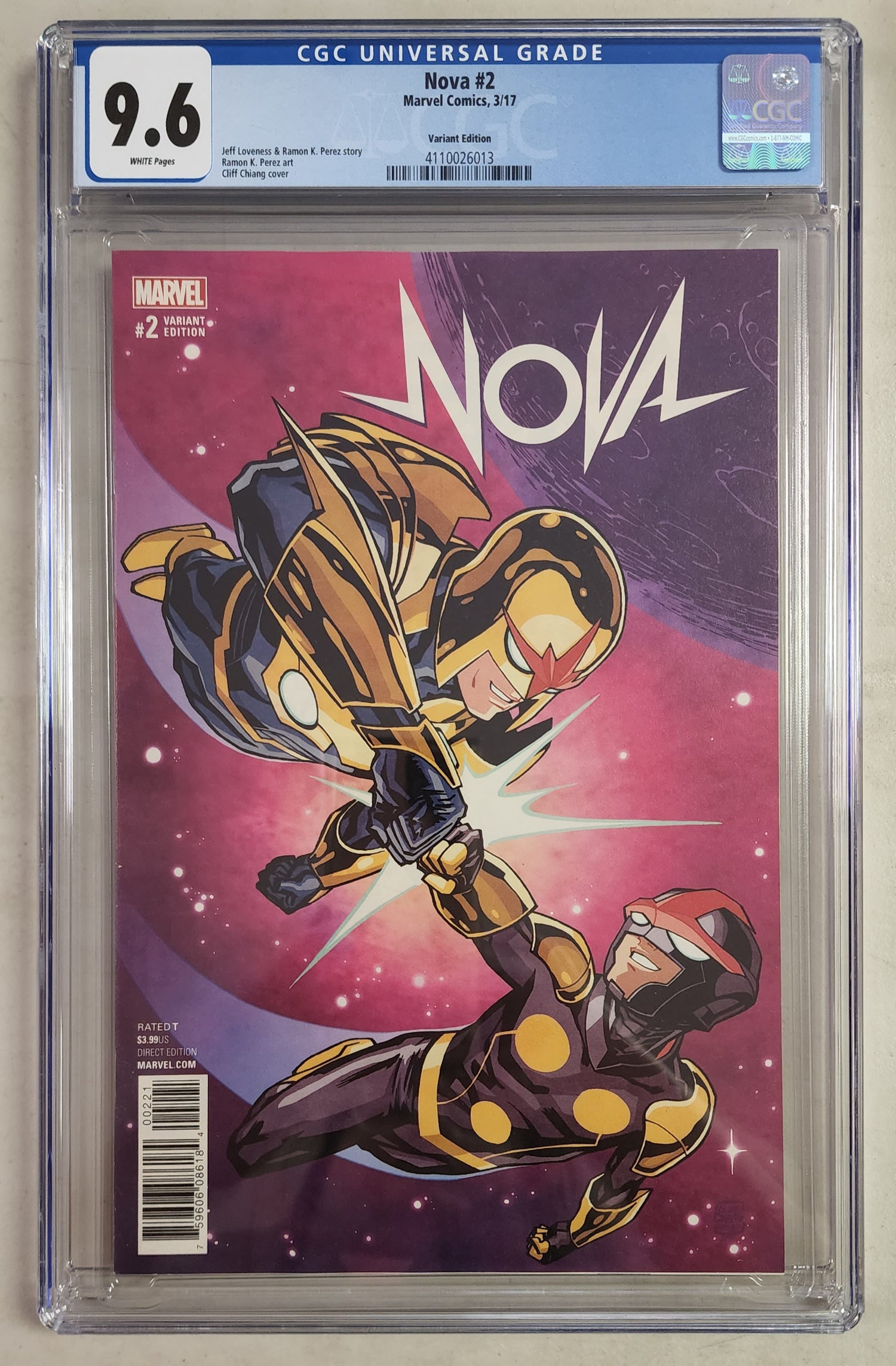 9.6 CGC NOVA #2 CHIANG 1:25 VARIANT 2017 [4110026013] comic book MARVEL COMICS   