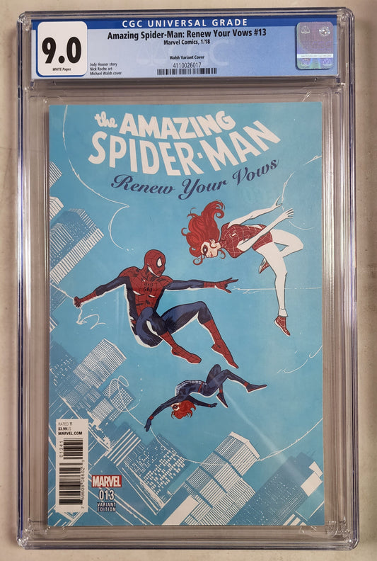 9.0 CGC AMAZING SPIDER-MAN RENEW YOUR VOWS #13 WALSH 1:25 VARIANT [4110026017]