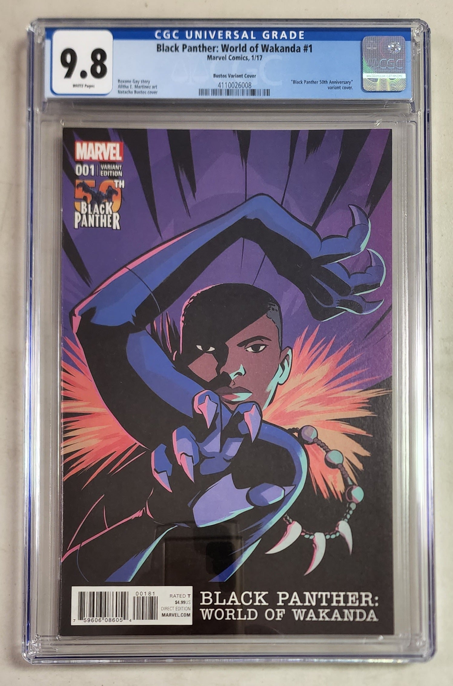 9.8 CGC BLACK PANTHER WORLD OF WAKANDA #1 BUSTOS 1:25 VARIANT 2017 [4110026008] comic MARVEL COMICS   