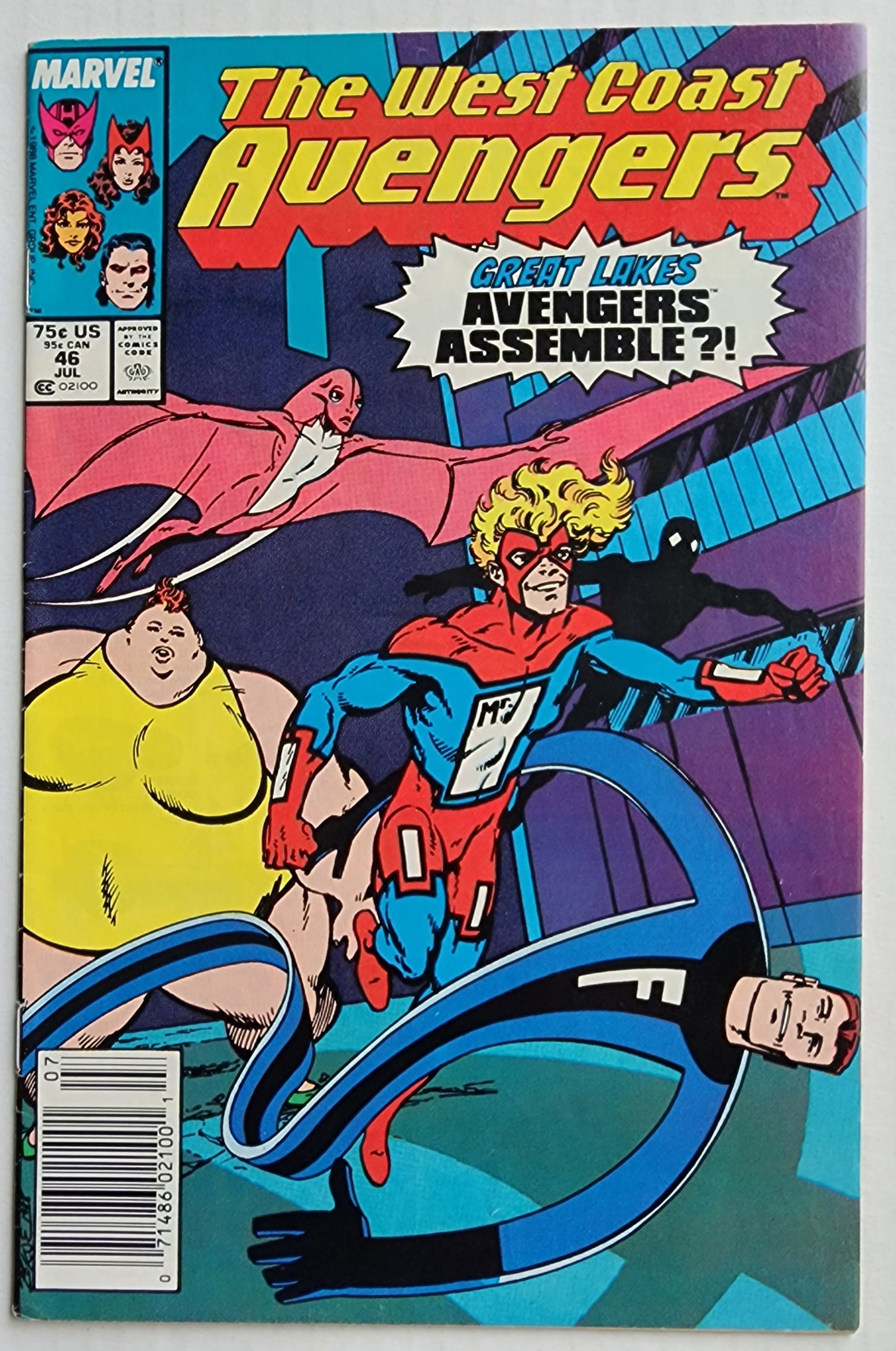 WEST COAST AVENGERS #46 1989 (1ST APP GREAT LAKES AVENGERS MR IMMORTAL) [SD02]  MARVEL COMICS   