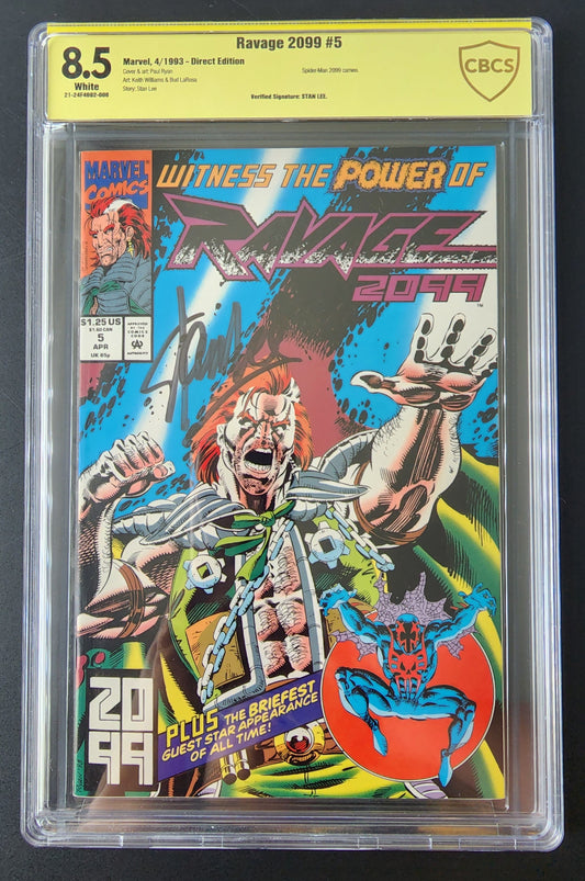 8.5 CBCS RAVAGE 2099 #5 1993 SIGNED BY STAN LEE [21-24F4692-006]