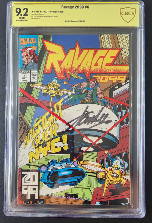 9.2 CBCS RAVAGE 2099 #6 1993 SIGNED BY STAN LEE [21-24F4692-007]