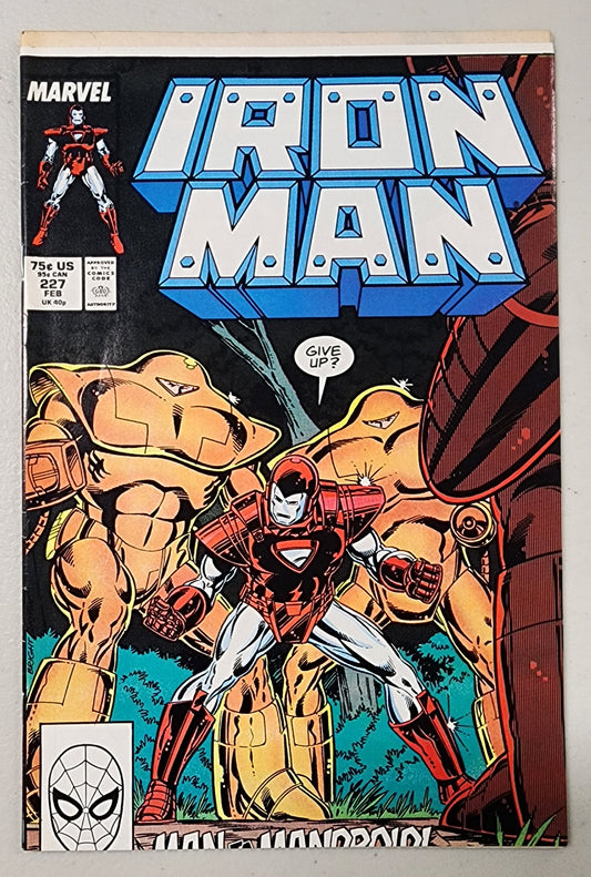 IRON MAN #227 MANUFACTURING ERROR MISCUT 1988 comic book MARVEL COMICS   
