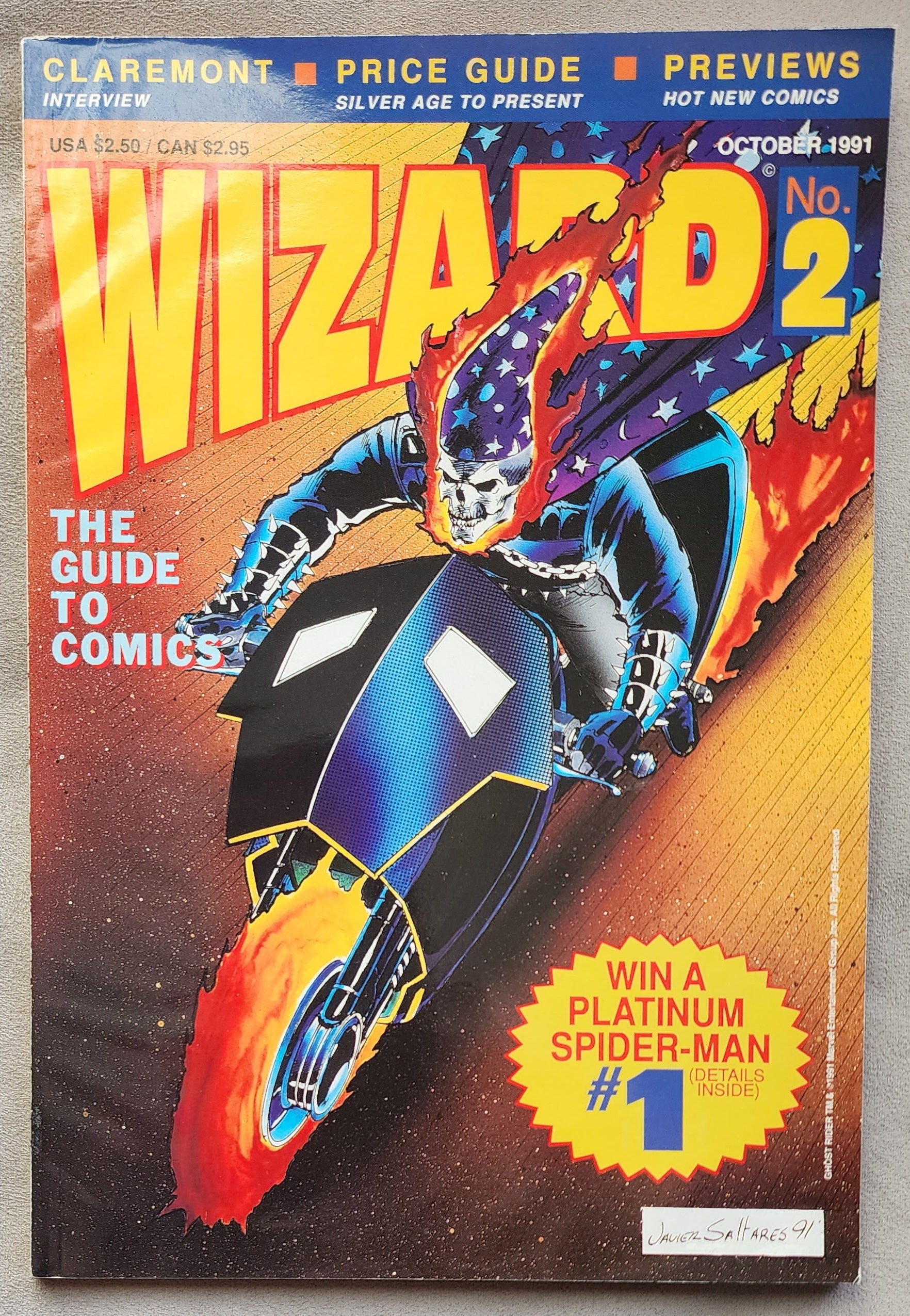 WIZARD MAGAZINE #2 WITH POSTER 1991  WIZARD   