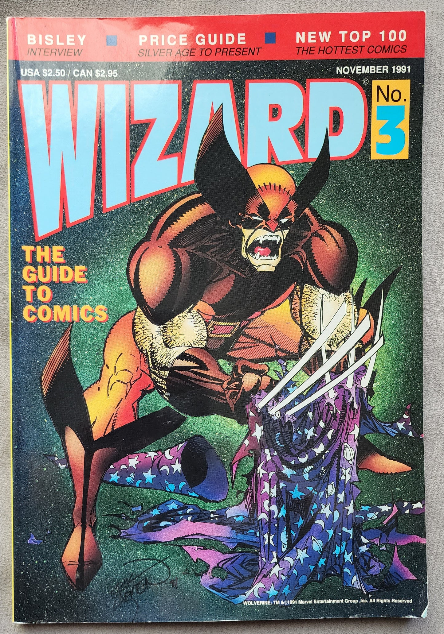 WIZARD MAGAZINE #3 WITH POSTER 1991  WIZARD   