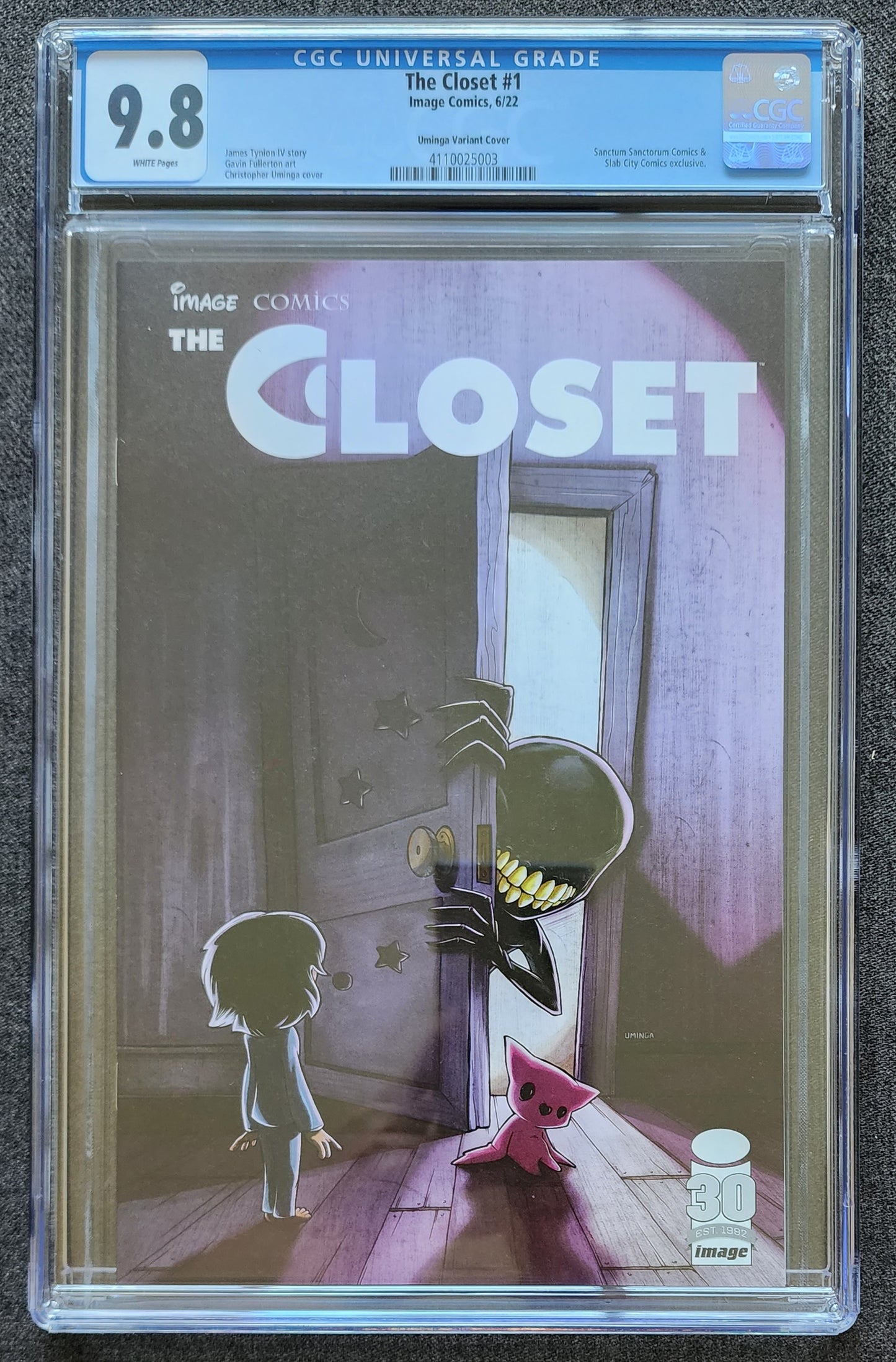 9.8 CGC CLOSET #1 SSCO UMINGA HOMAGE VARIANT [4110025003] Closet IMAGE COMICS   