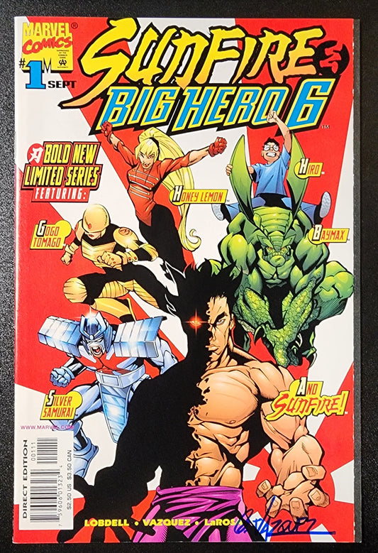 SUNFIRE AND BIG HERO 6 #1 (1ST APP BIG HERO 6) 1998 SIGNED BY GUS VAZQUEZ