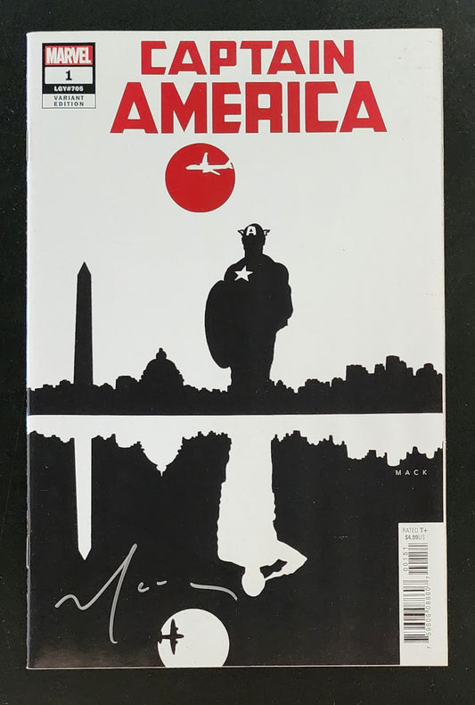 CAPTAIN AMERICA #1 1:25 VARIANT SIGNED BY DAVID MACK 2018