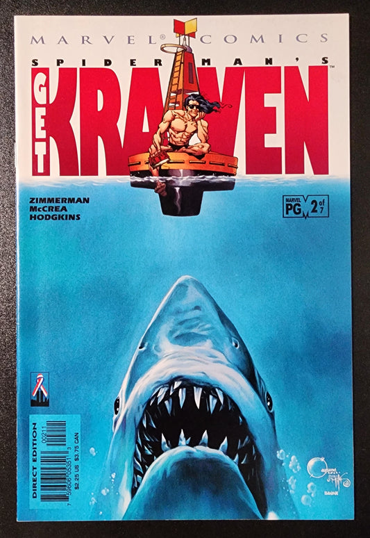 SPIDER-MAN GET KRAVEN #2 JAWS HOMAGE VARIANT 2002 Spider-Man MARVEL COMICS   