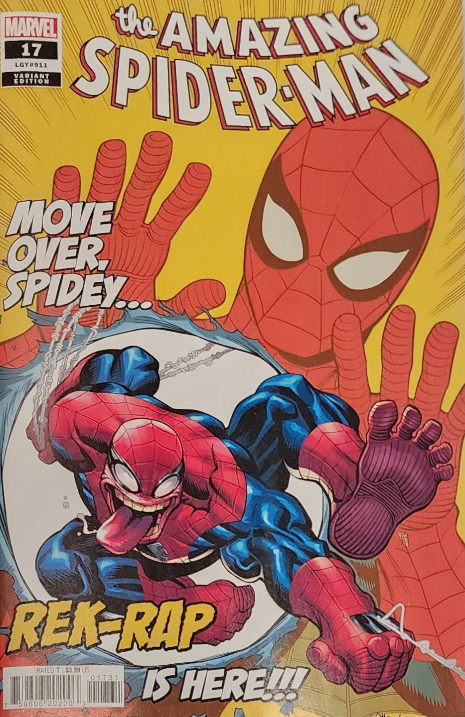 AMAZING SPIDER-MAN #17 MCGUINNESS 1:25 VARIANT (1ST CAMEO APP REK-RAP) 2023 Amazing Spider-Man Marvel   