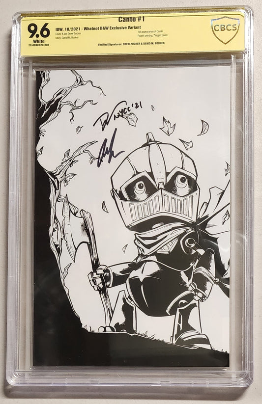 9.6 CBCS CANTO #1 B&W VIRGIN 4TH PRINT NYCC VARIANT DOUBLE SIGNED BY ZUCKER & BOOHNER