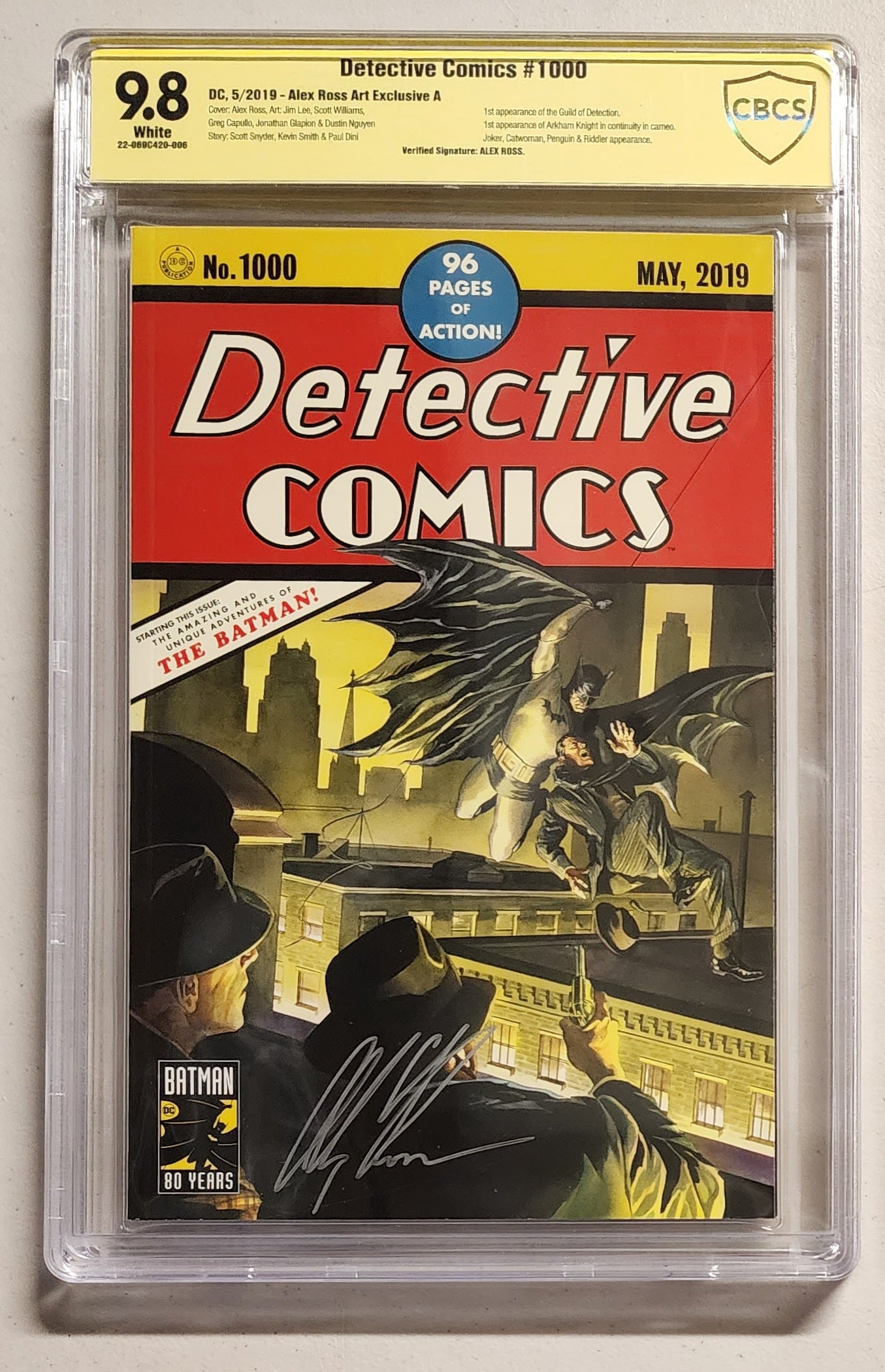 9.8 CBCS DETECTIVE COMICS #1000 HOMAGE VARIANT SIGNED BY ALEX ROSS  CBCS   