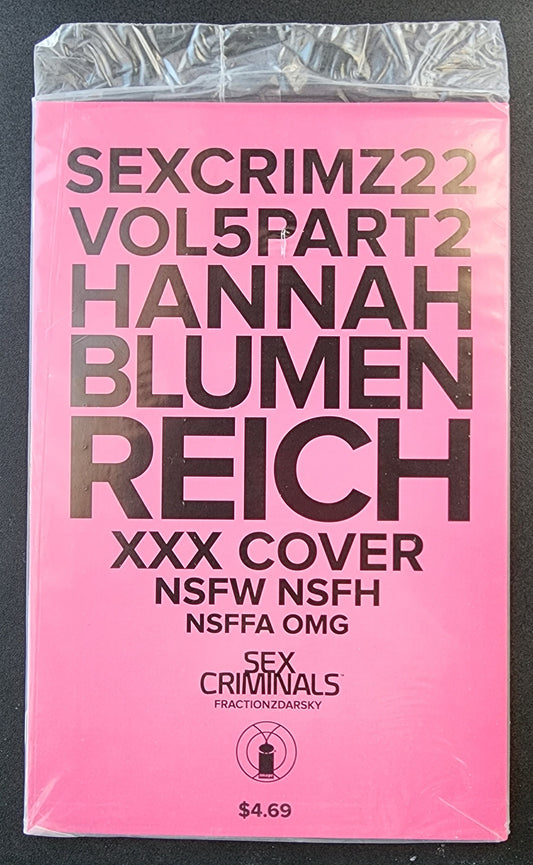 SEX CRIMINALS #22 HANNAH BLUMENREICH SEALED POLYBAGGED VARIANT 2018 COMIC BOOK IMAGE COMICS   