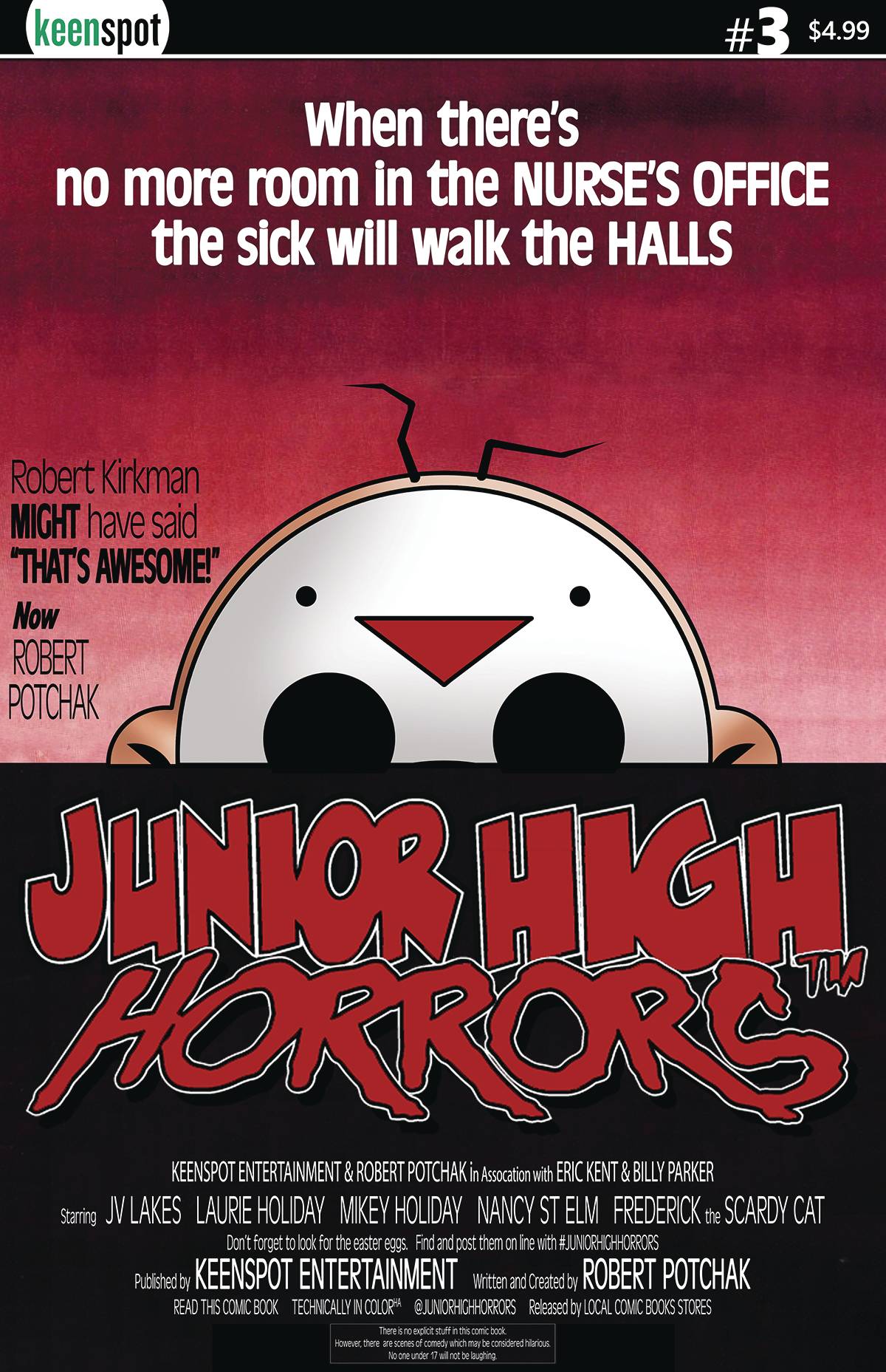 JUNIOR HIGH HORRORS #3 CVR B DAWN OF THE DEAD PARODY 2019 comic book KEENSPOT ENTERTAINMENT   
