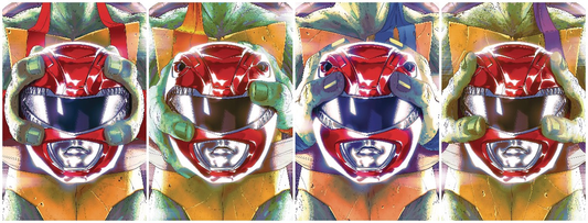 POWER RANGERS TEENAGE MUTANT NINJA TURTLES #1 MONTES HELMET SET OF 4 2019 comic books BOOM! STUDIOS   