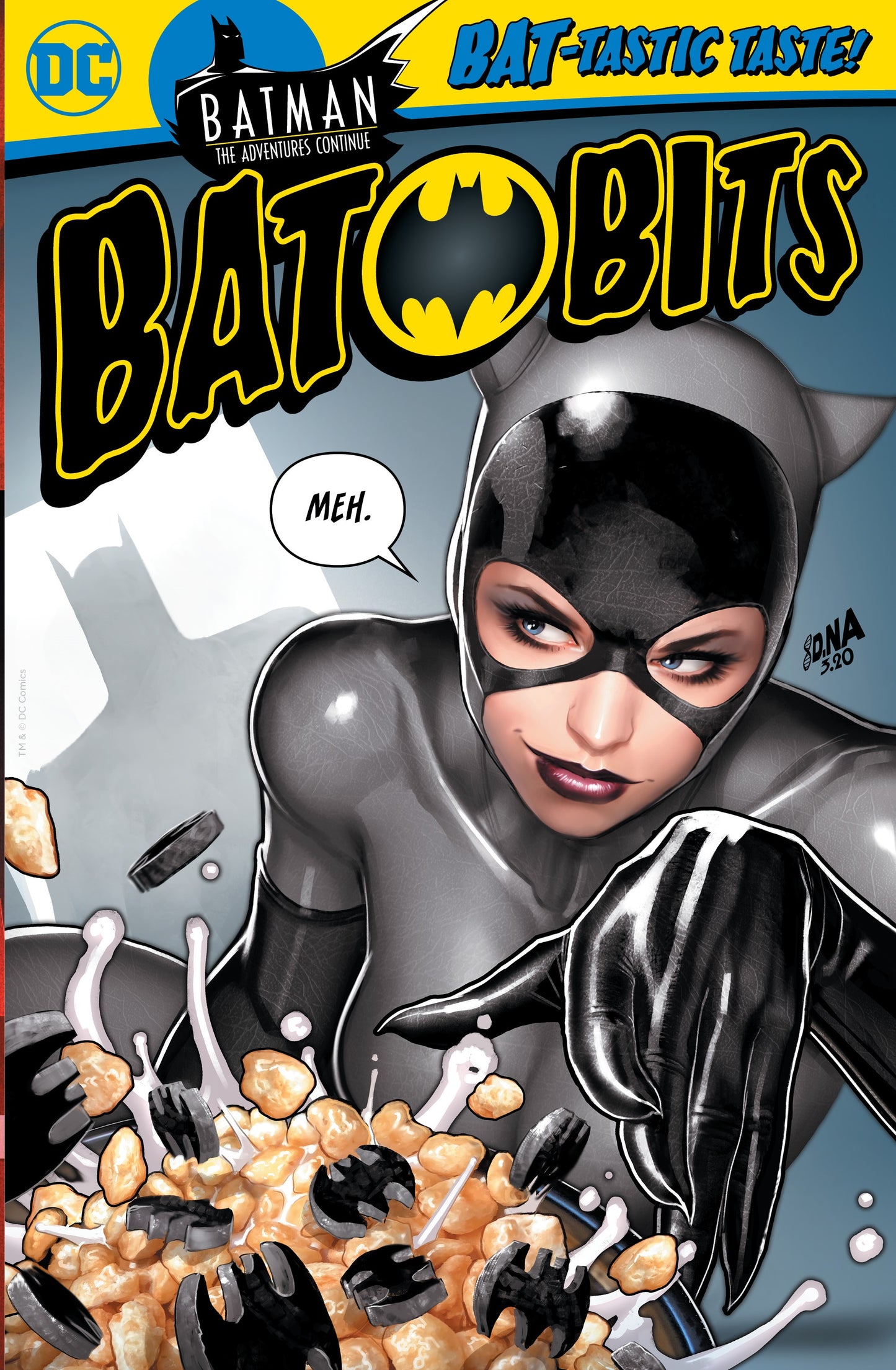 BATMAN THE ADVENTURES CONTINUE #1 (OF 6) SSCO Bat Bits Catwoman Cereal Box Cover DAVID NAKAYAMA VARIANT 2020