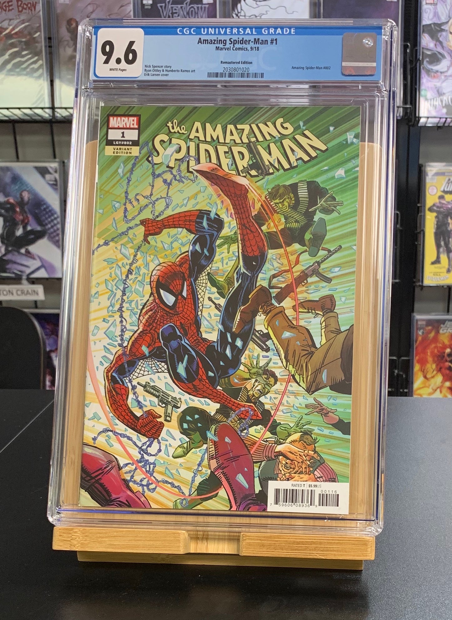 9.6 CGC Amazing Spider-Man #1 1:1000 Remastered Variant 1st Kindred Marvel 2018 [2030801020]