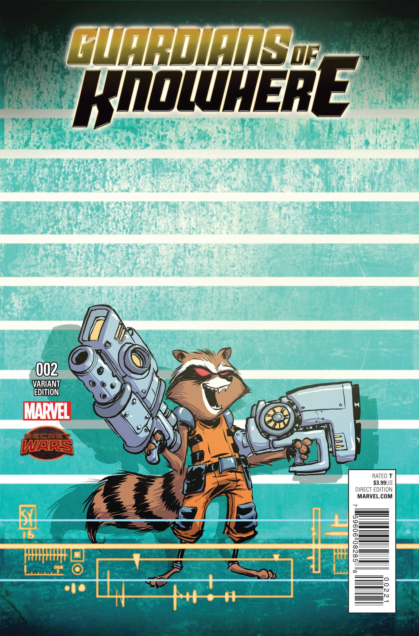 GUARDIANS OF KNOWHERE #2 SKOTTIE YOUNG CONNECTING ROCKET RACCOON VARIANT 2015