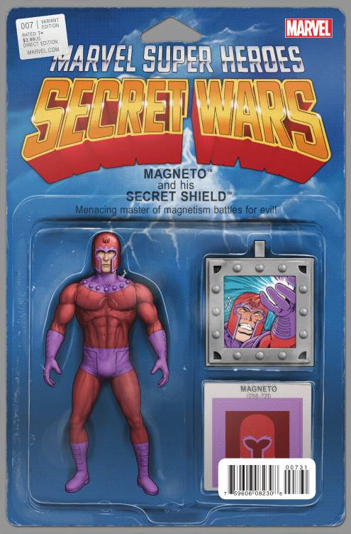 SECRET WARS #7 (OF 9) CHRISTOPHER MAGNETO ACTION FIGURE VARIANT 2015 Secret Wars MARVEL COMICS   