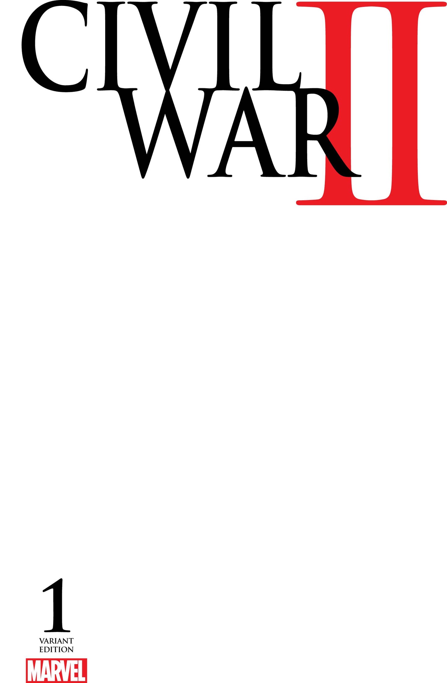 CIVIL WAR II #1 BLANK VARIANT 2016
