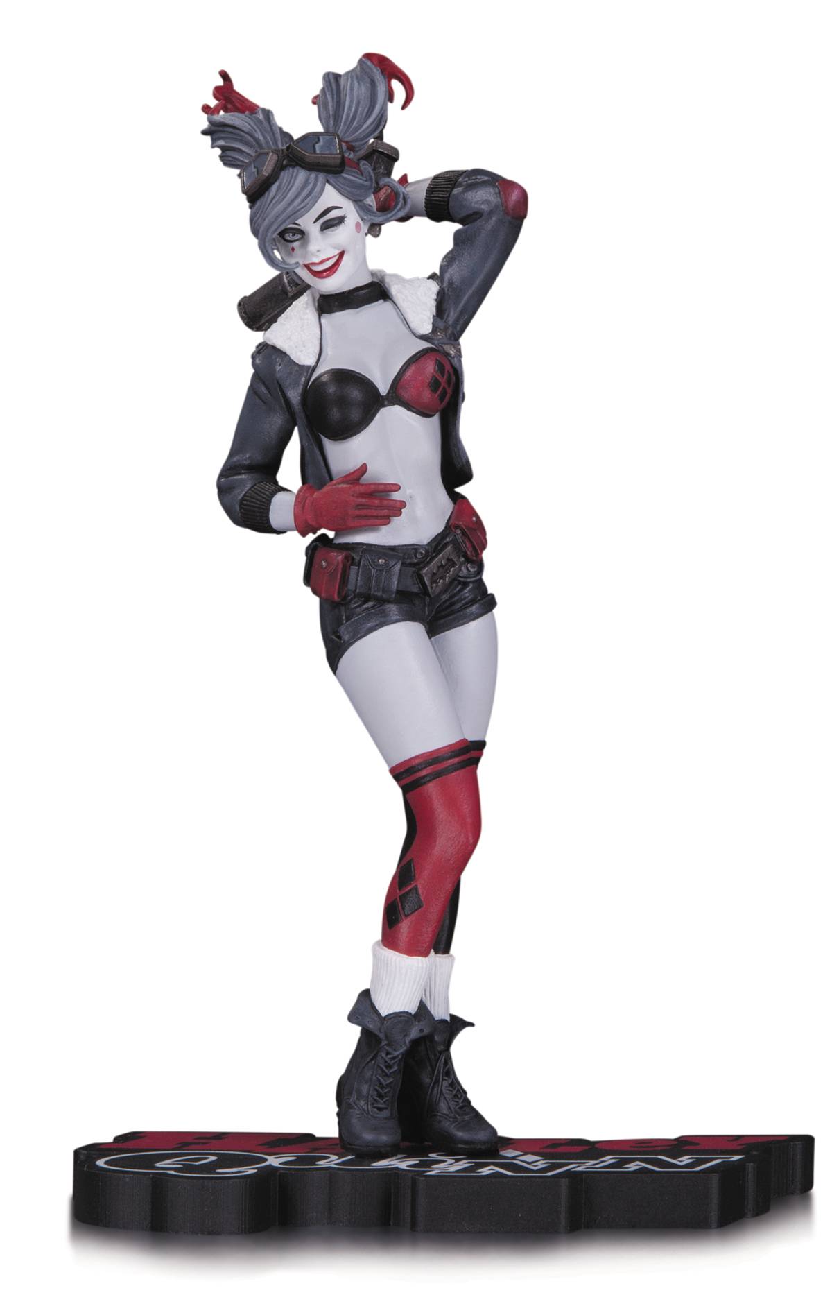 HARLEY QUINN RED WHITE & BLACK STATUE BY ANT LUCIA DC Collectibles Sanctum Sanctorum Comics & Oddities LLC