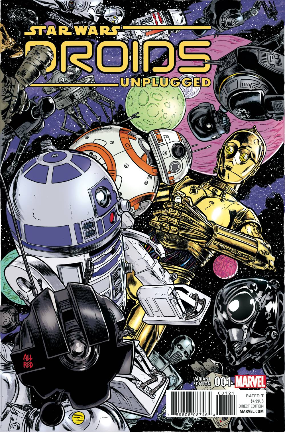 STAR WARS DROIDS UNPLUGGED #1 ALLRED VARIANT 2017 Star Wars Droids MARVEL COMICS   