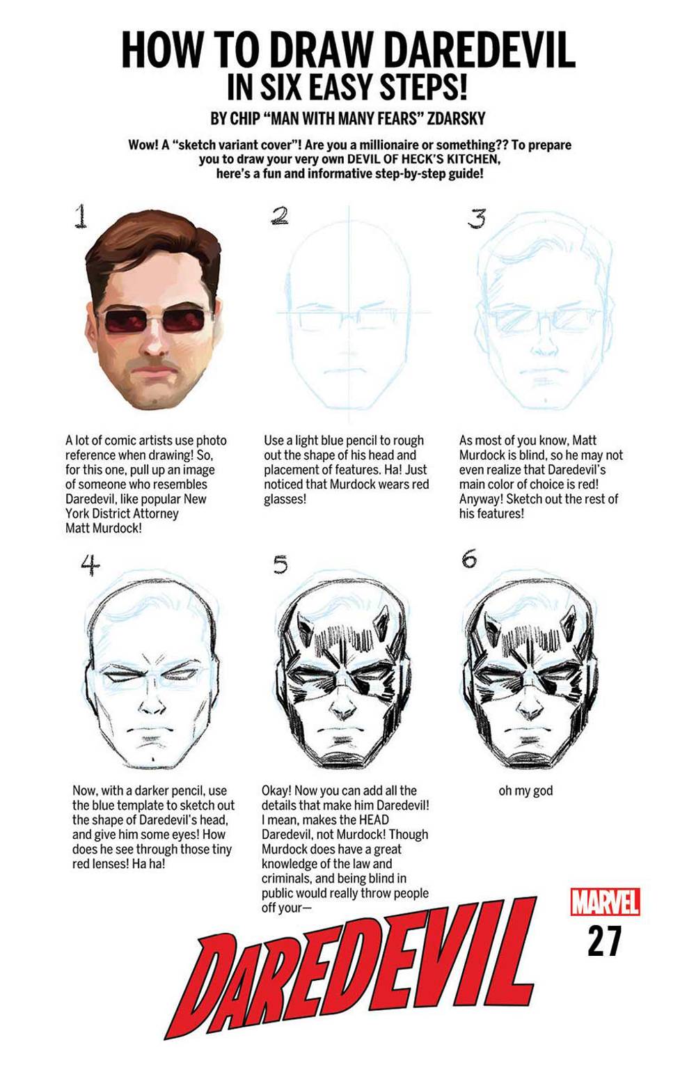 DAREDEVIL #27 ZDARSKY HOW TO DRAW VARIANT 2017