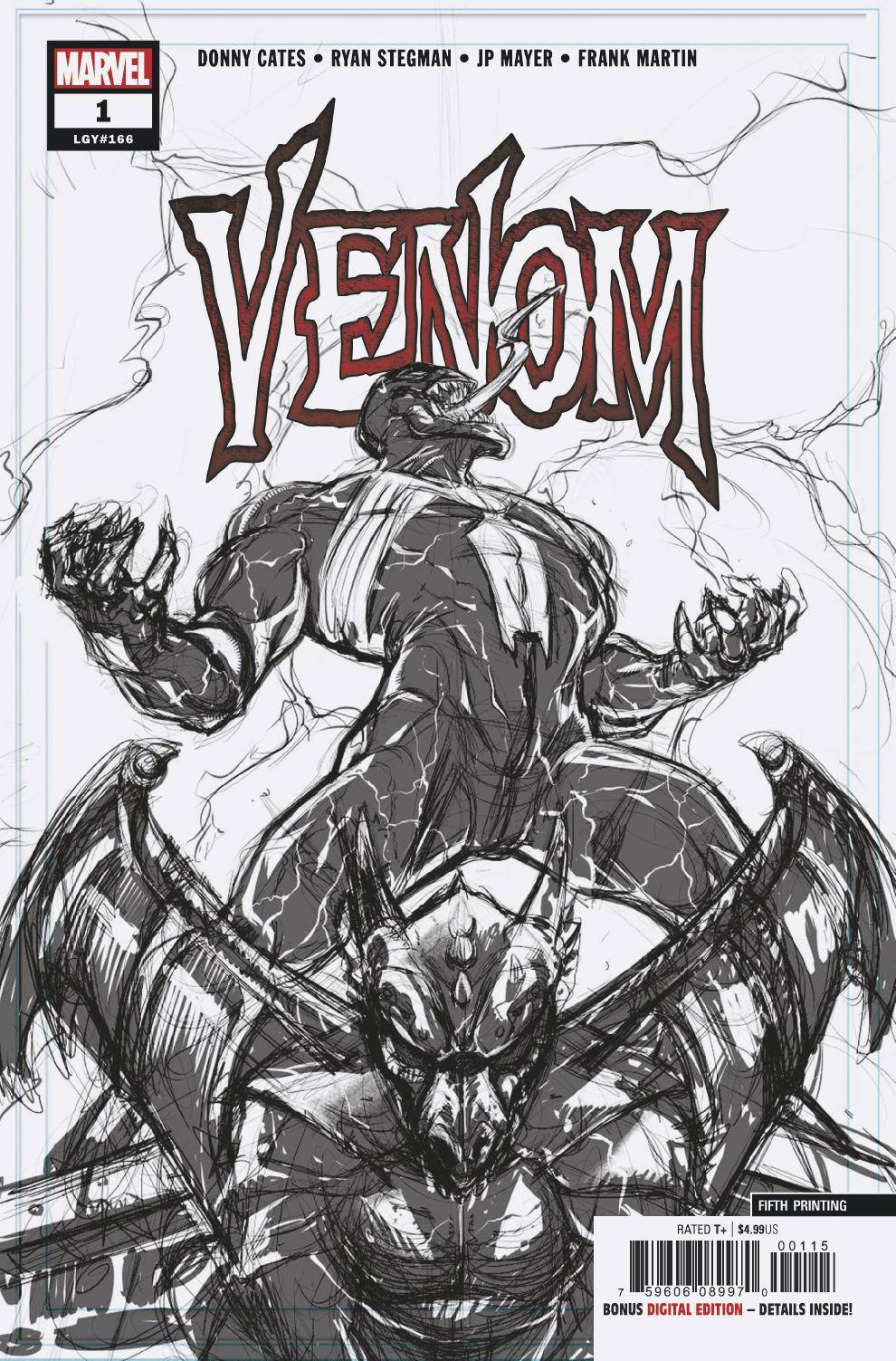 VENOM #1 5TH PRINT STEGMAN VARIANT 2018 comic book MARVEL COMICS   