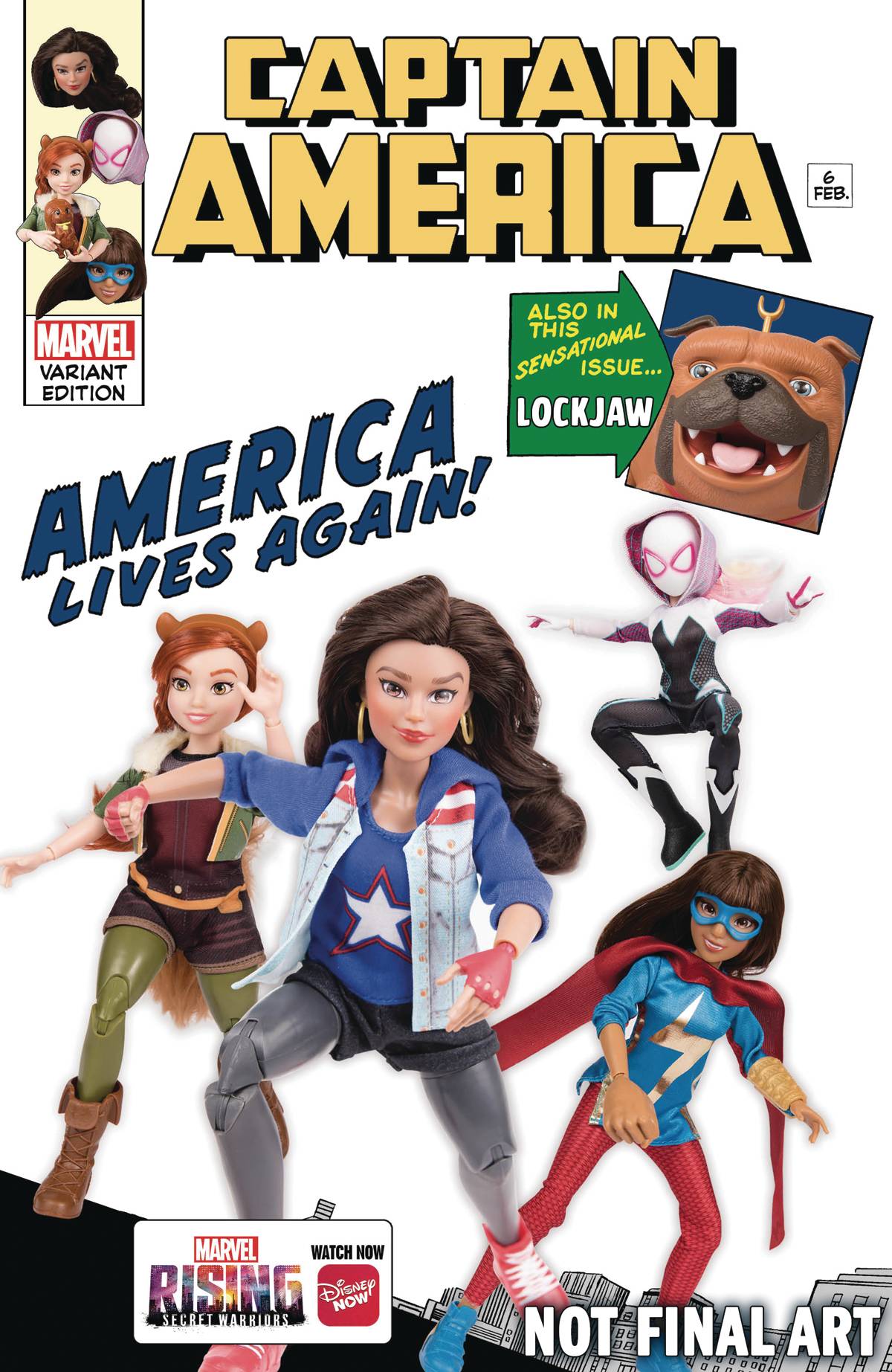 CAPTAIN AMERICA #6 MARVEL RISING ACTION DOLL HOMAGE VARIANT 2018 Captain America MARVEL COMICS