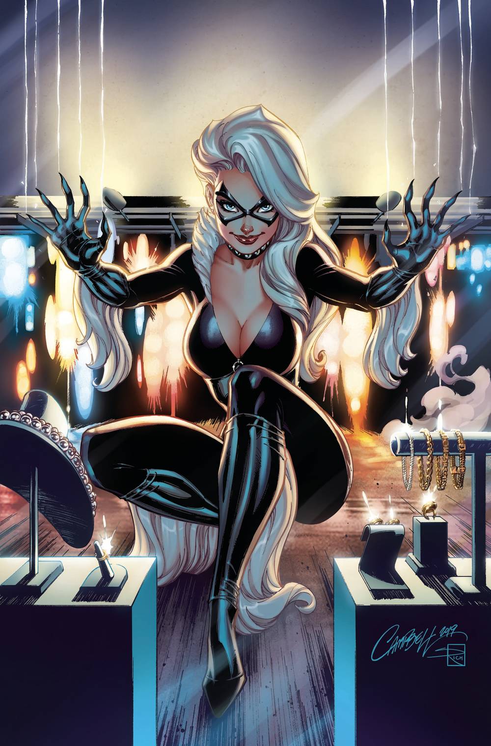 BLACK CAT #1 J SCOTT CAMPBELL 1:500 VIRGIN VARIANT 2019 Black Cat MARVEL COMICS   