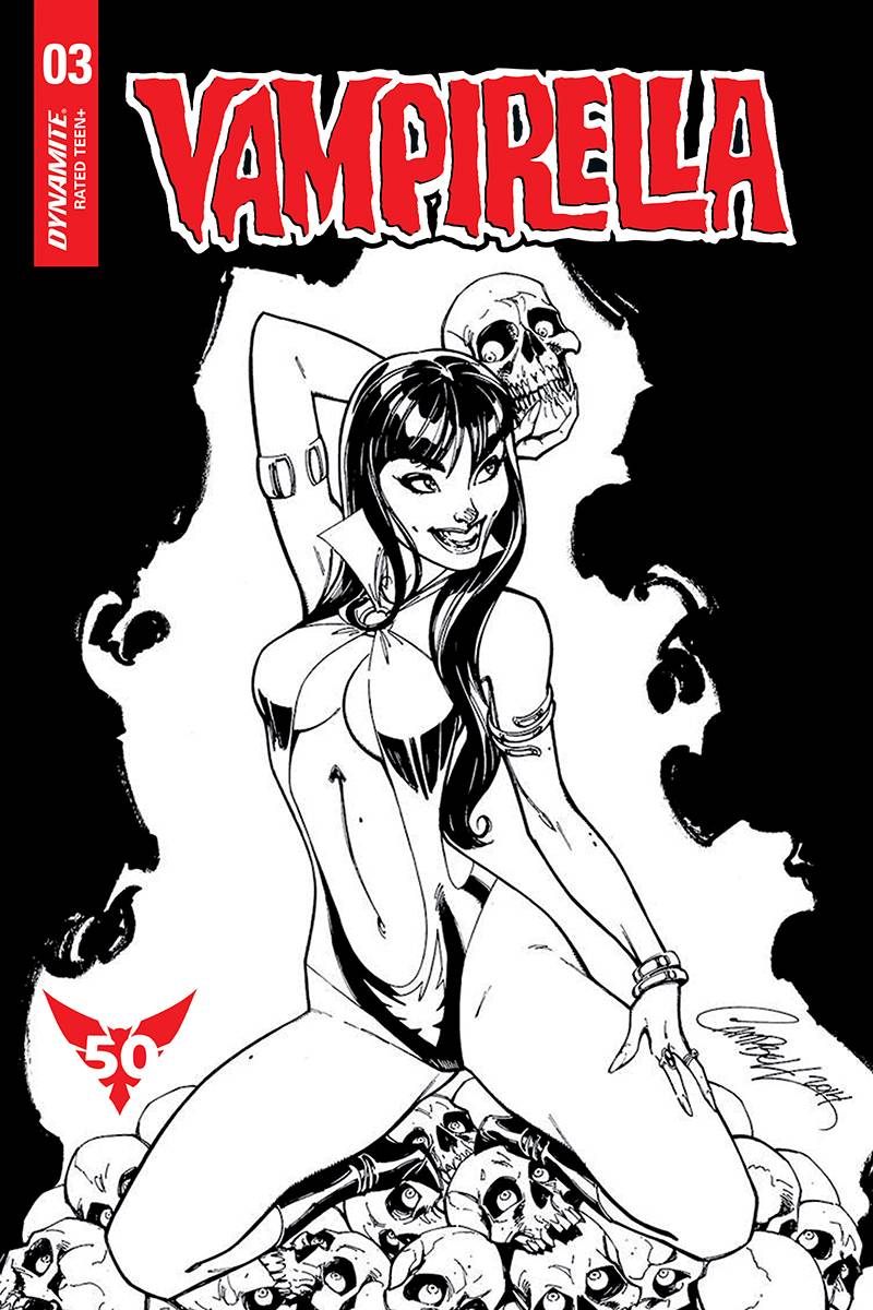 VAMPIRELLA #3 1:50 B&W J SCOTT CAMPBELL VARIANT 2019 Vampirella DYNAMITE