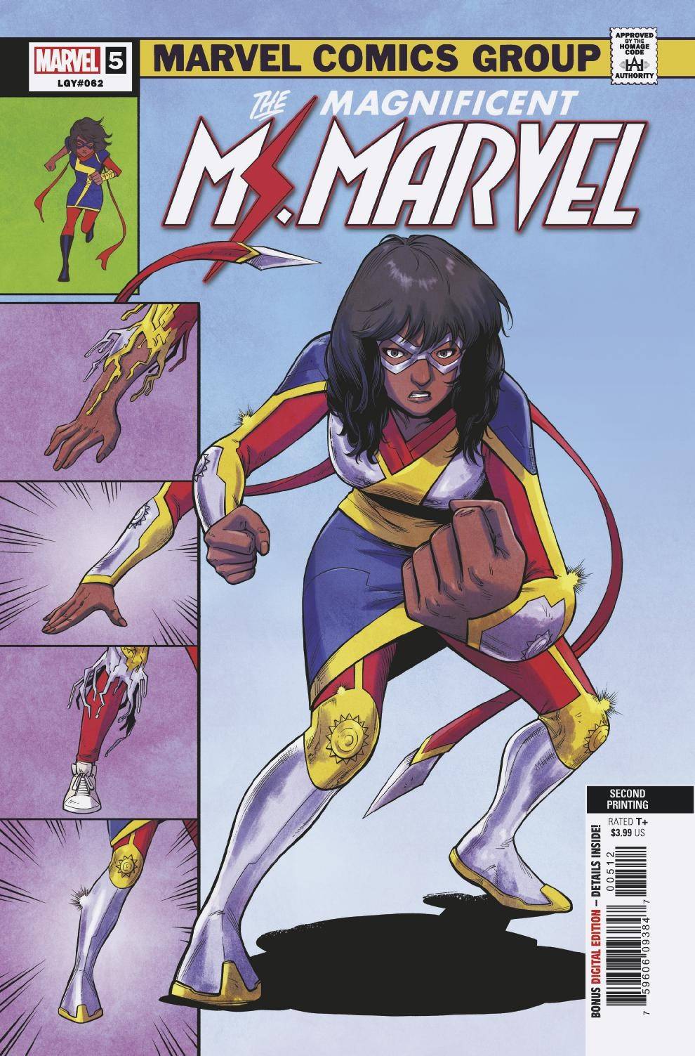 MAGNIFICENT MS MARVEL #5 2ND PRINT HOMAGE VARIANT 2019 comic book MARVEL COMICS   