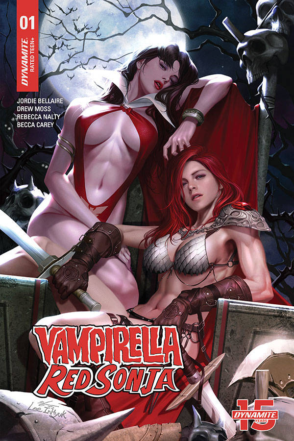 VAMPIRELLA RED SONJA #1 INHYUK LEE 1:21 VARIANT 2019 Vampirella DYNAMITE   