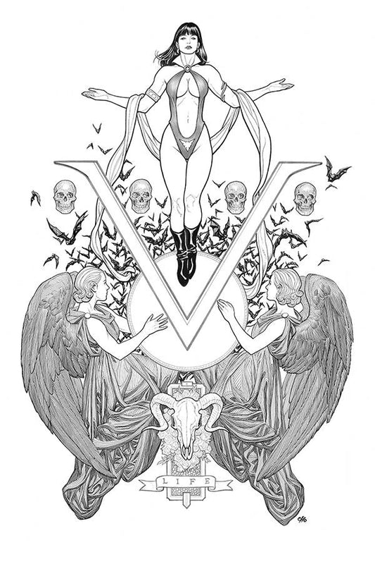 VENGEANCE OF VAMPIRELLA #1 CHO B&W VIRGIN FOC 1:25 VARIANT 2019 Vampirella DYNAMITE   