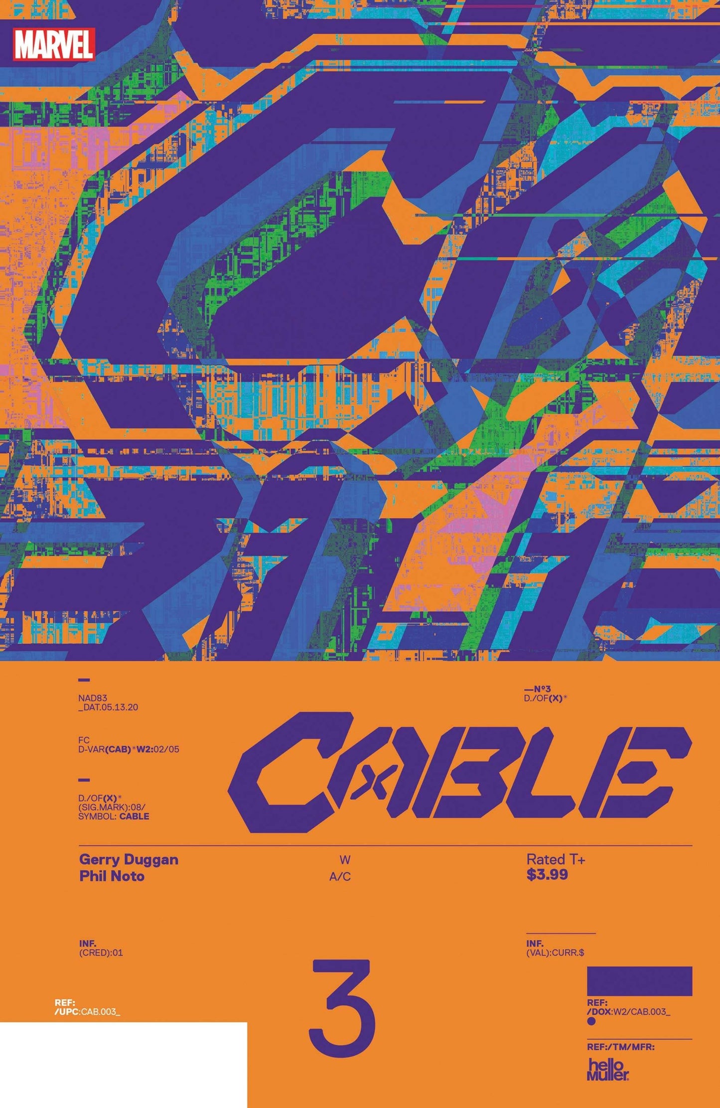 CABLE #3 1:10 DESIGN VARIANT 2020 Cable MARVEL COMICS   