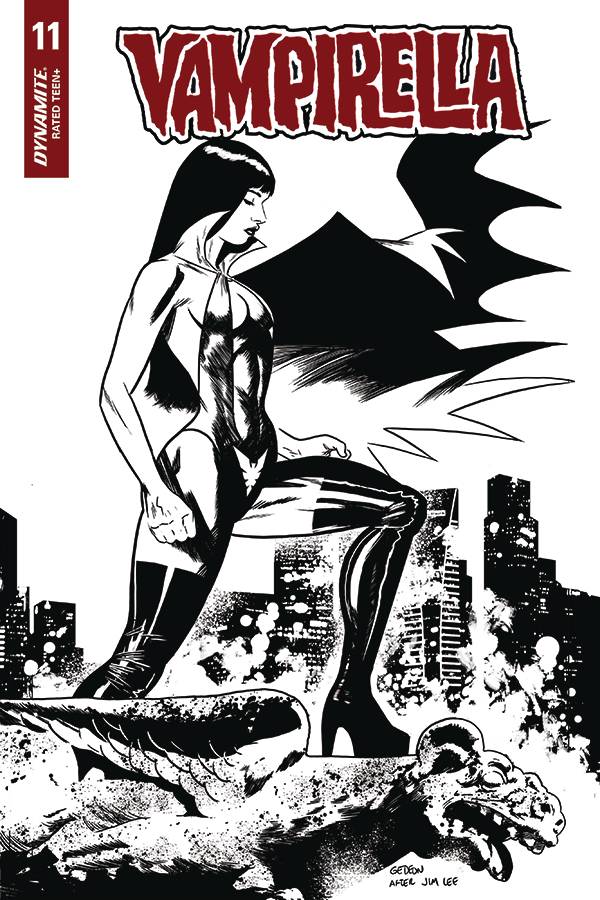 VAMPIRELLA #11 GEDEON HOMAGE 1:25 B&W VARIANT 2020 Vampirella DYNAMITE   