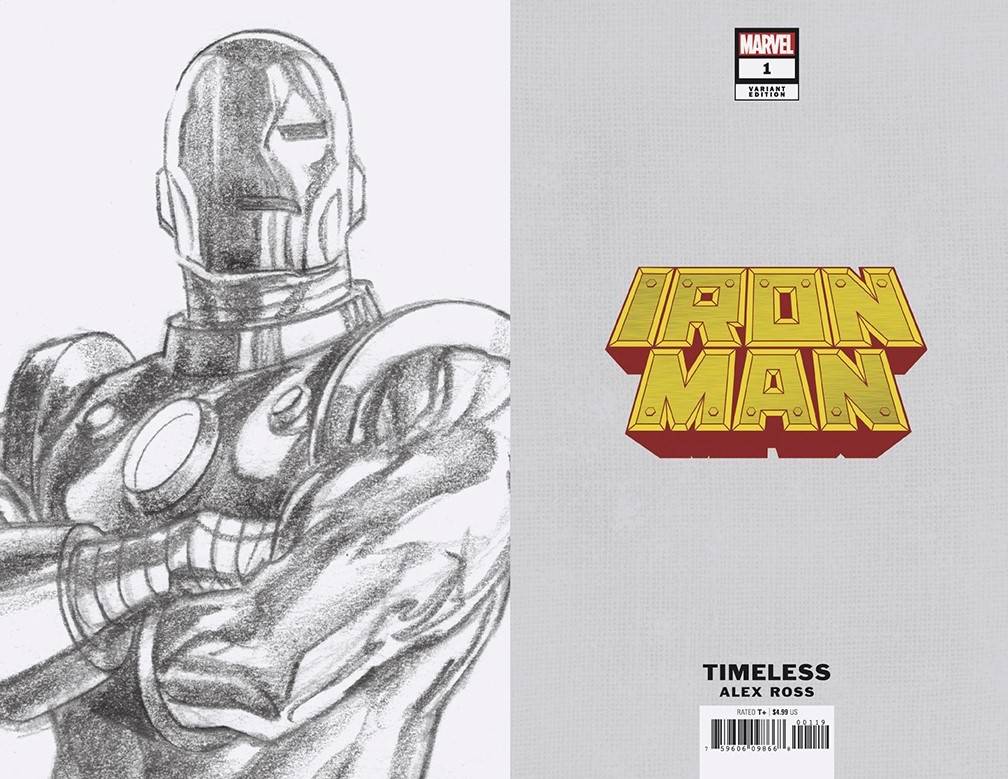 IRON MAN #1 ALEX ROSS TIMELESS VIRGIN SKETCH 1:100 VARIANT 2020 COMIC BOOK MARVEL COMICS   