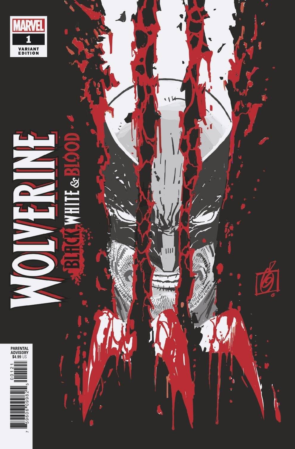 WOLVERINE BLACK WHITE BLOOD #1 (OF 4) GARNEY VARIANT 2020 Wolverine MARVEL COMICS   