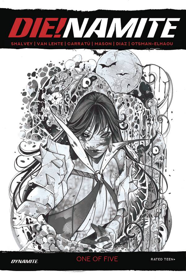 DIE!NAMITE #1 1:45 PEACH MOMOKO VAMPIRELLA ZOMBIE LIV DEAD GRAYSCALE VARIANT 2020 Vampirella DYNAMITE   