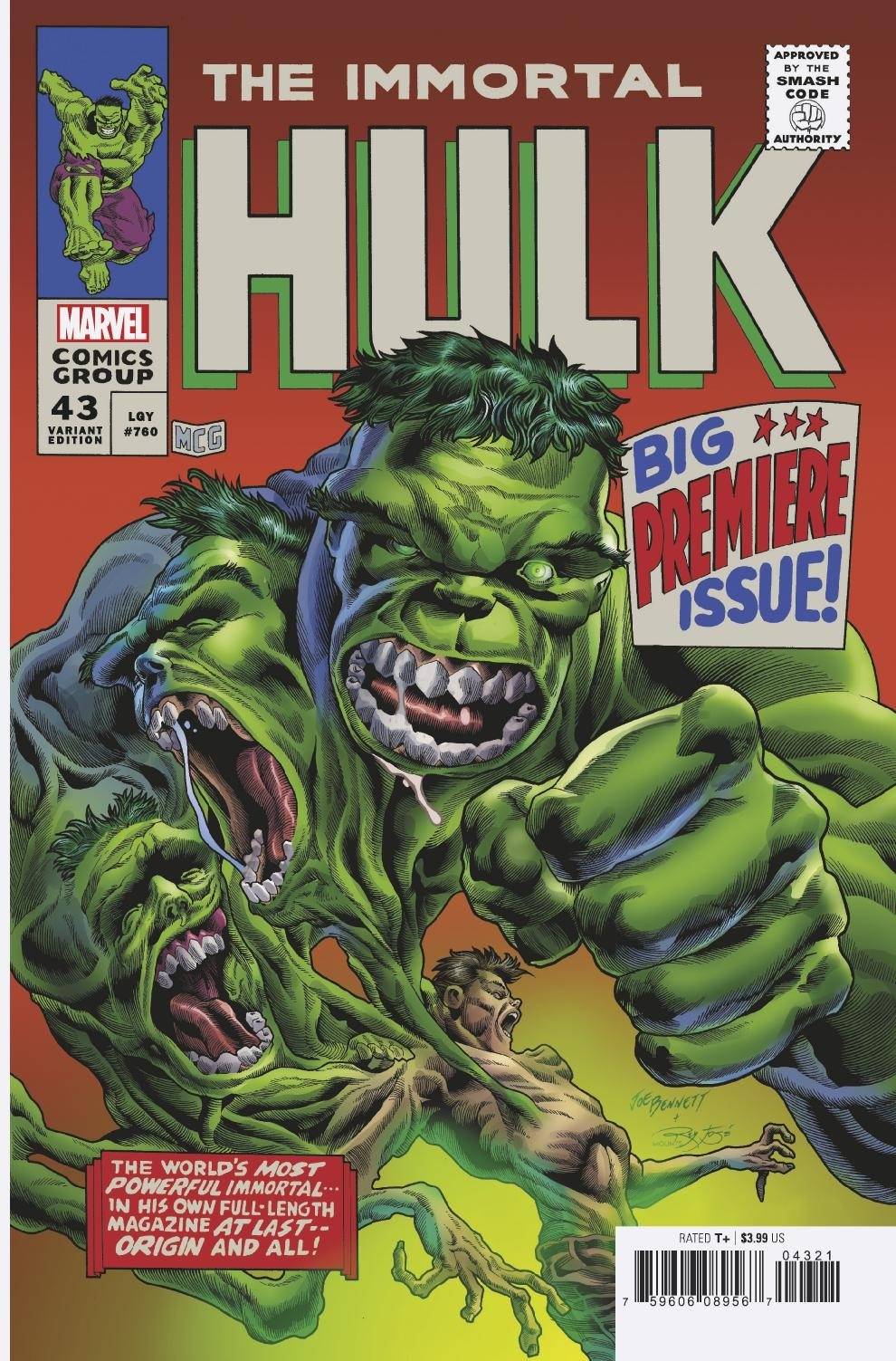 IMMORTAL HULK #43 BENNETT HOMAGE VARIANT 2021 Immortal Hulk MARVEL COMICS   